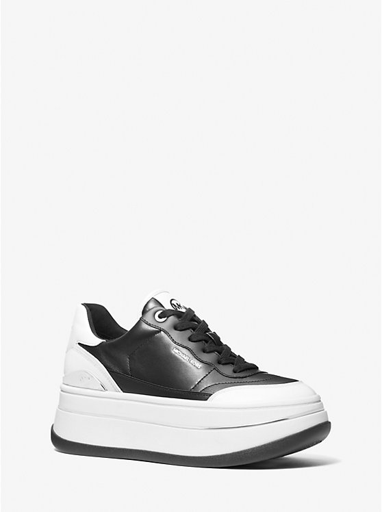 Hayes Two-Tone Leather Platform Sneaker Michael Kors