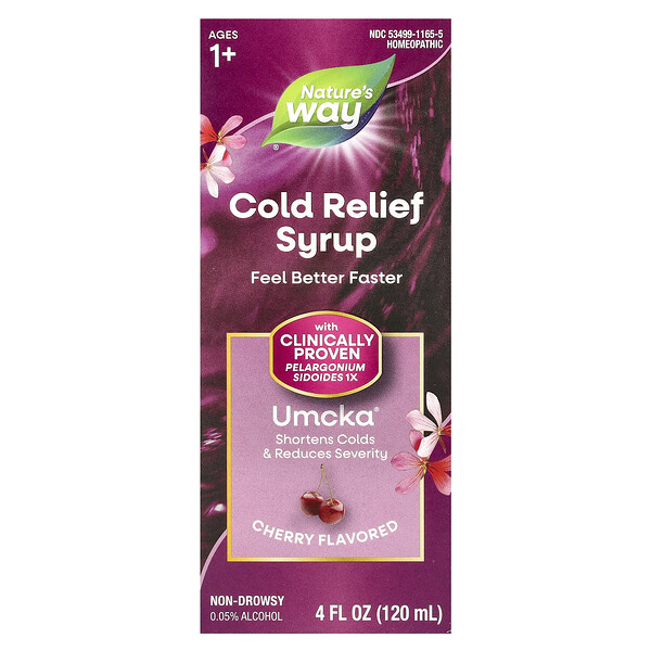 Umcka, Cold Relief Syrup, Ages 1+, Cherry, 4 fl oz (120 ml) Nature's Way