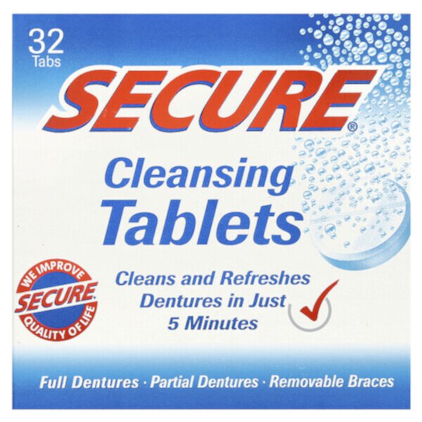 Cleansing Tablets, 32 Tabs Secure Denture