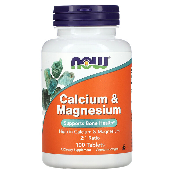 Calcium & Magnesium, 100 Tablets NOW Foods