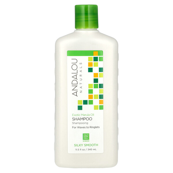 Shampoo, Silky Smooth, For Waves to Ringlets, Exotic Marula Oil, 11.5 fl oz (340 ml) Andalou Naturals