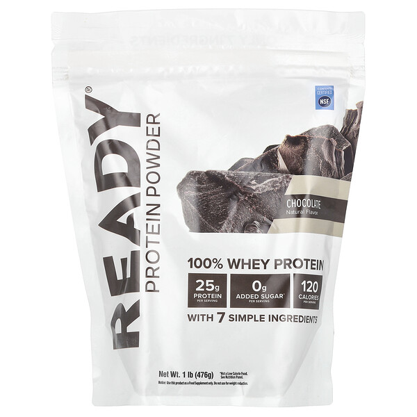 100% Whey Protein Powder, Chocolate, 1 lb (476 g) Ready
