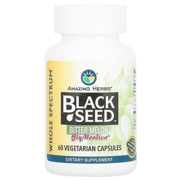 Black Seed, Bitter Melon, 60 Vegetarian Capsules Amazing Herbs