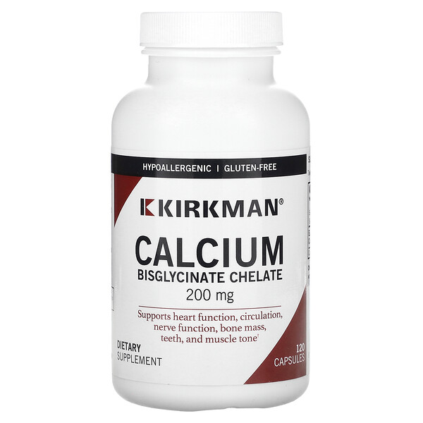 Calcium Bisglycinate Chelate, 200 mg, 120 Capsules Kirkman Labs