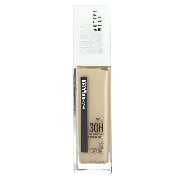 Super Stay, Active Wear Foundation, 112 Natural Ivory, 1 fl oz (30 ml) MAYBELLINE
