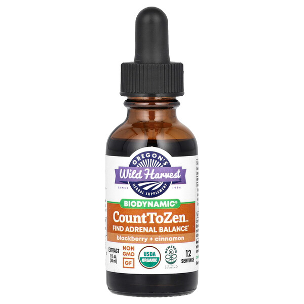 Biodynamic, Count To Zen Extract, Blackberry + Cinnamon, 1 fl oz (Жидкие унции) (30 ml) Oregon's Wild Harvest