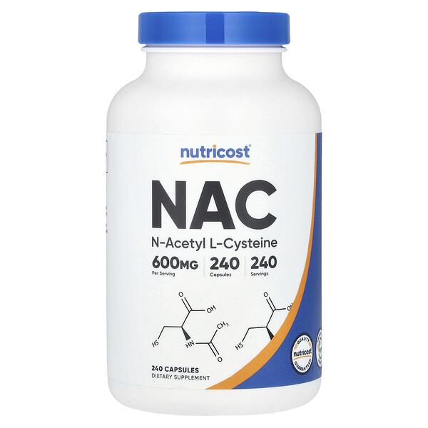 NAC, 600 mg, 240 Capsules Nutricost