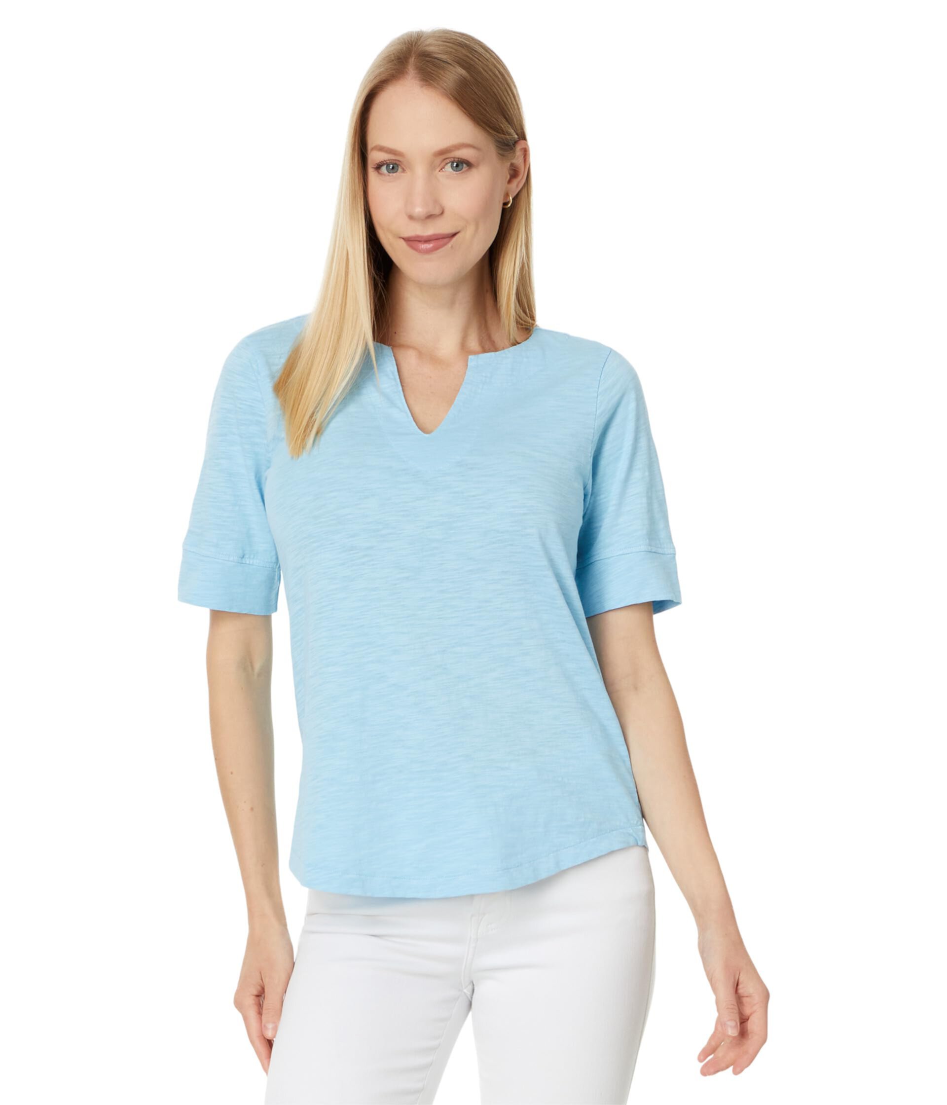 Half Sleeve Split Neck Relaxed Tee Mod-o-doc