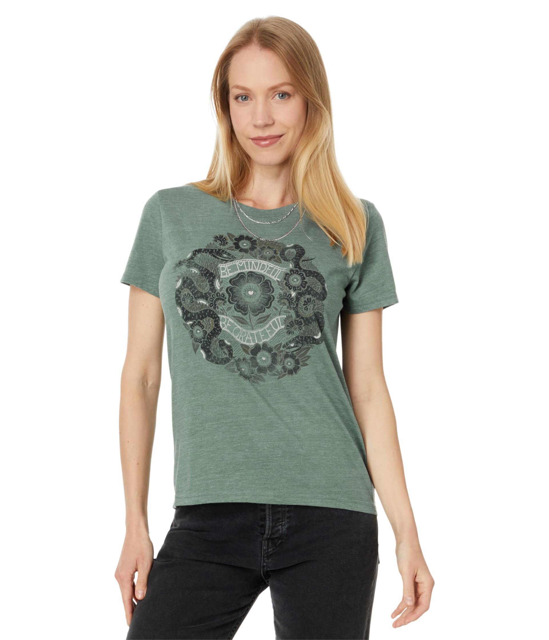 Be Mindful Be Grateful Snake Classic Crew Lucky Brand
