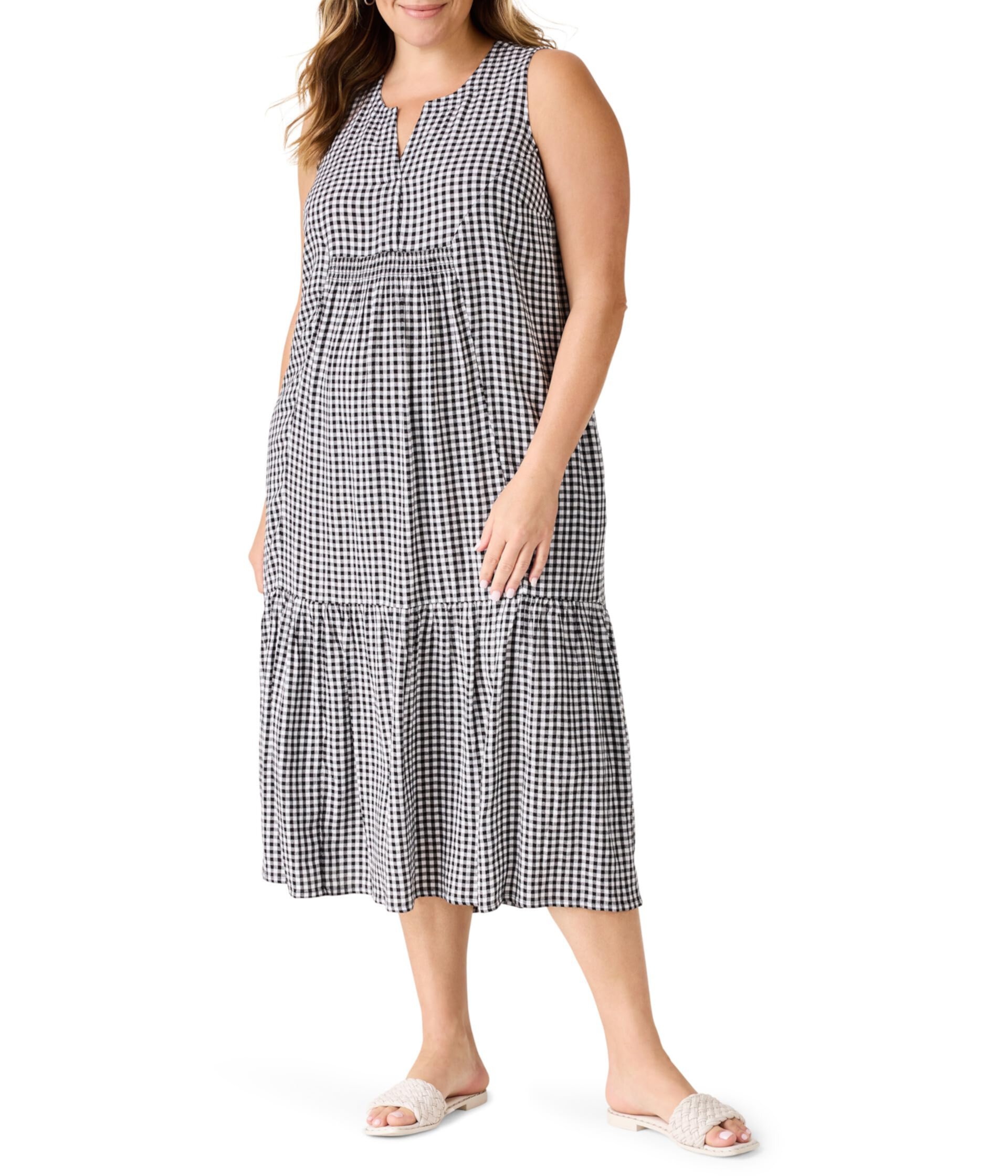 Plus Size Drapey Gingham Dress Nic+Zoe