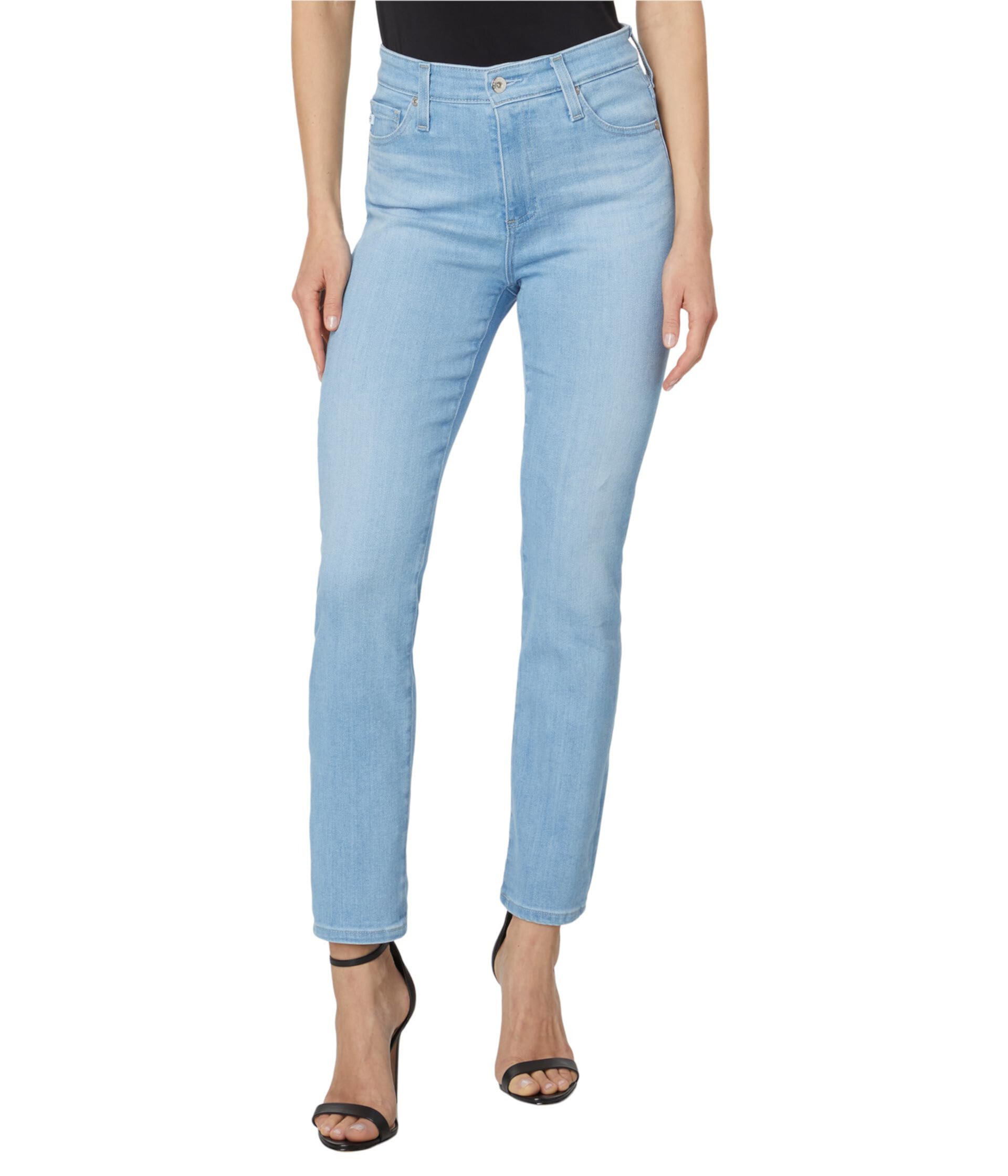 Mari High Rise Slim Straight Crop Jeans AG Jeans