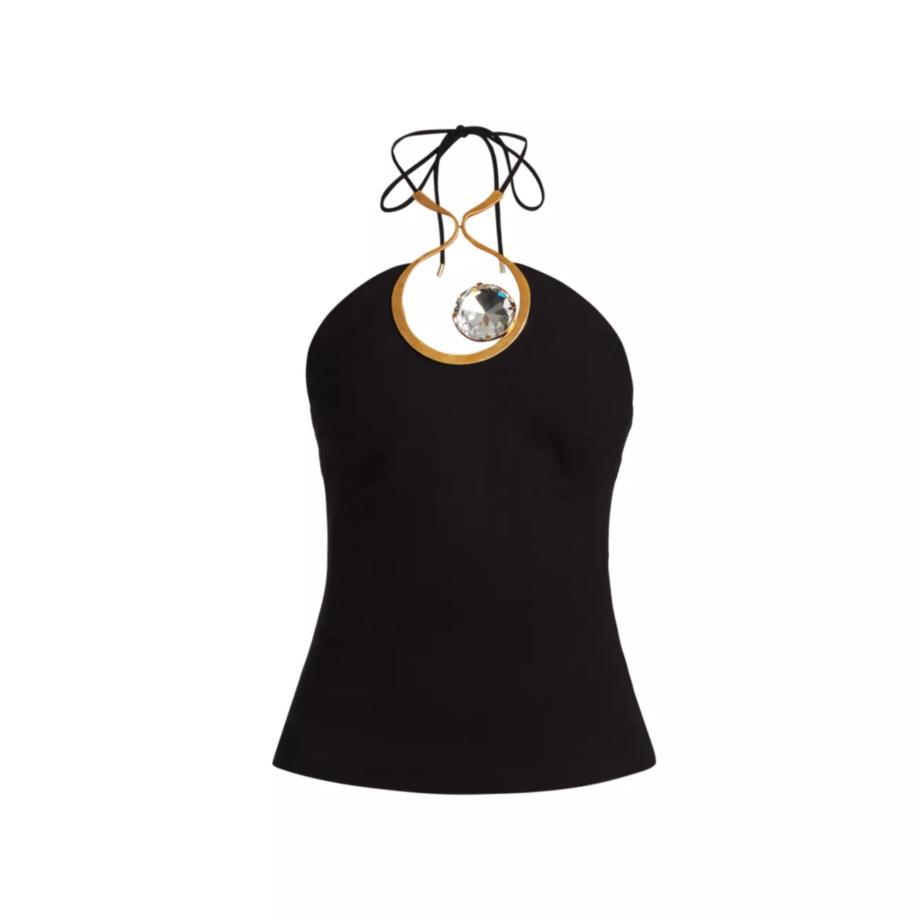 Crystal-Embellished Halter Tank AREA