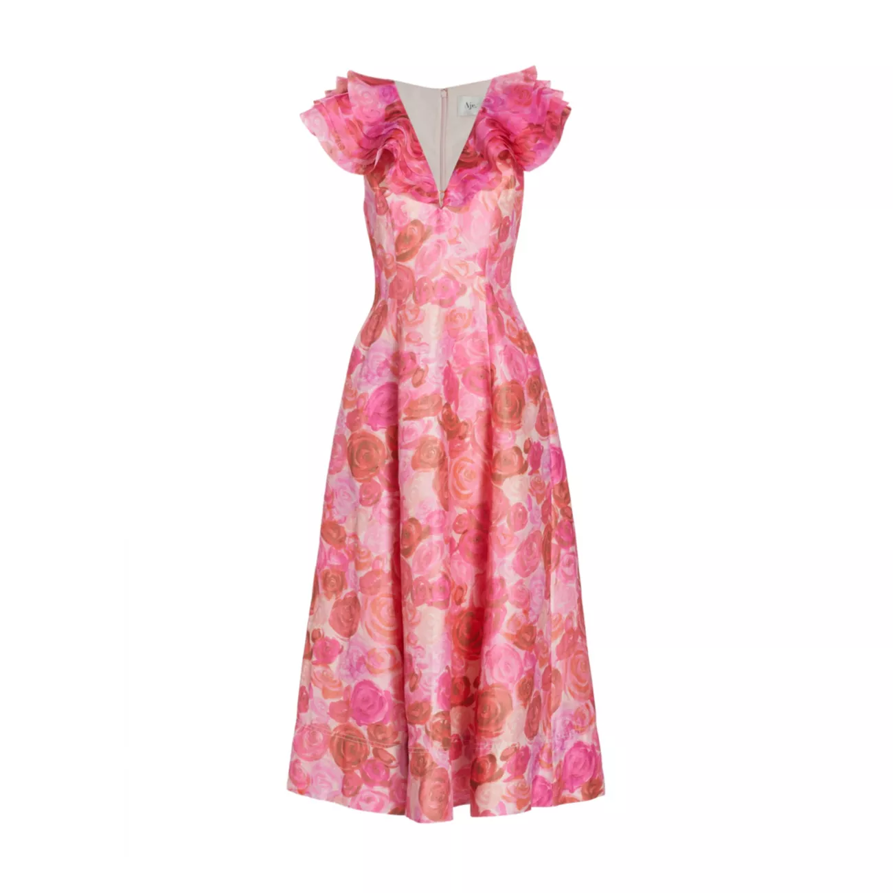 Enchanted Floral Linen-Blend Midi-Dress AJE