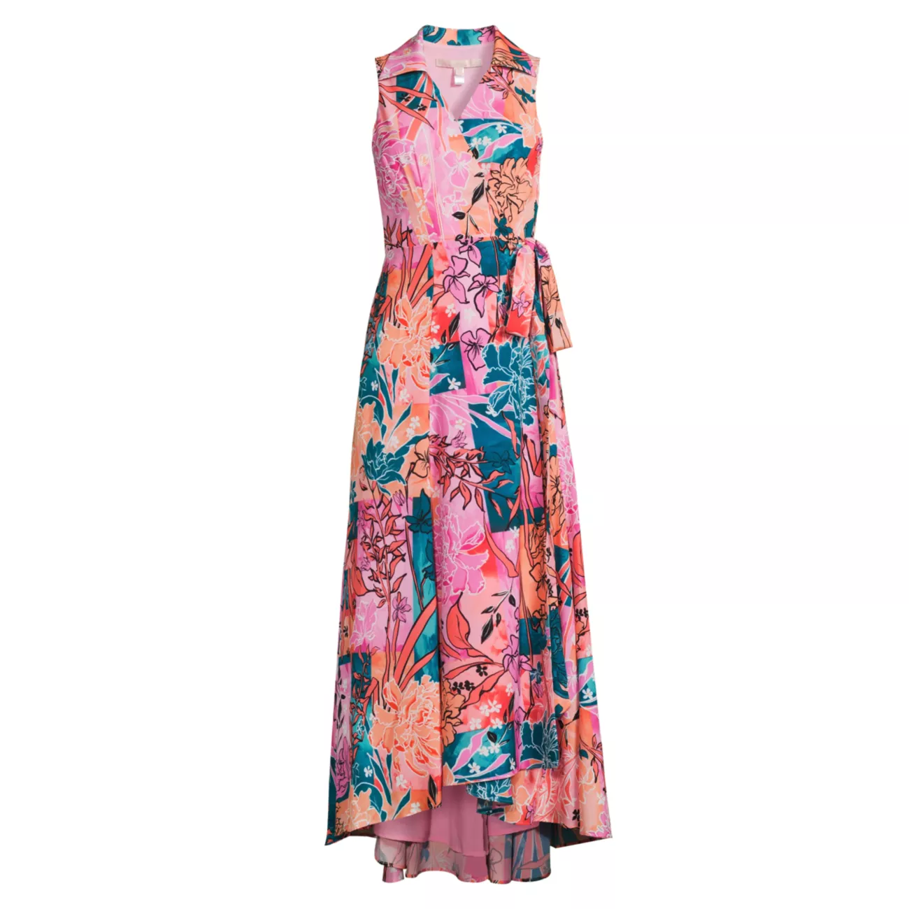Vela Floral Sleeveless Wrap Dress Hutch