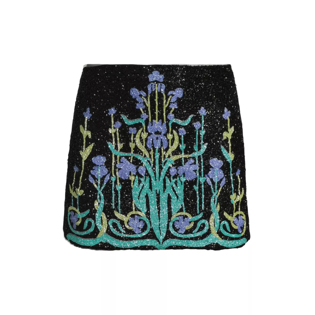 Santa Monica Floral Beaded Miniskirt Oceanus