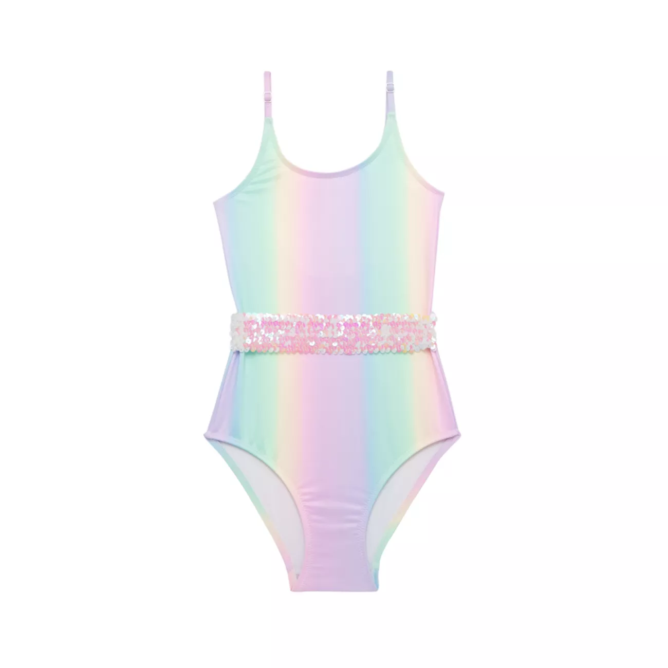 Little Girl's Embellished Rainbow One-Piece Swimsuit Stella Cove