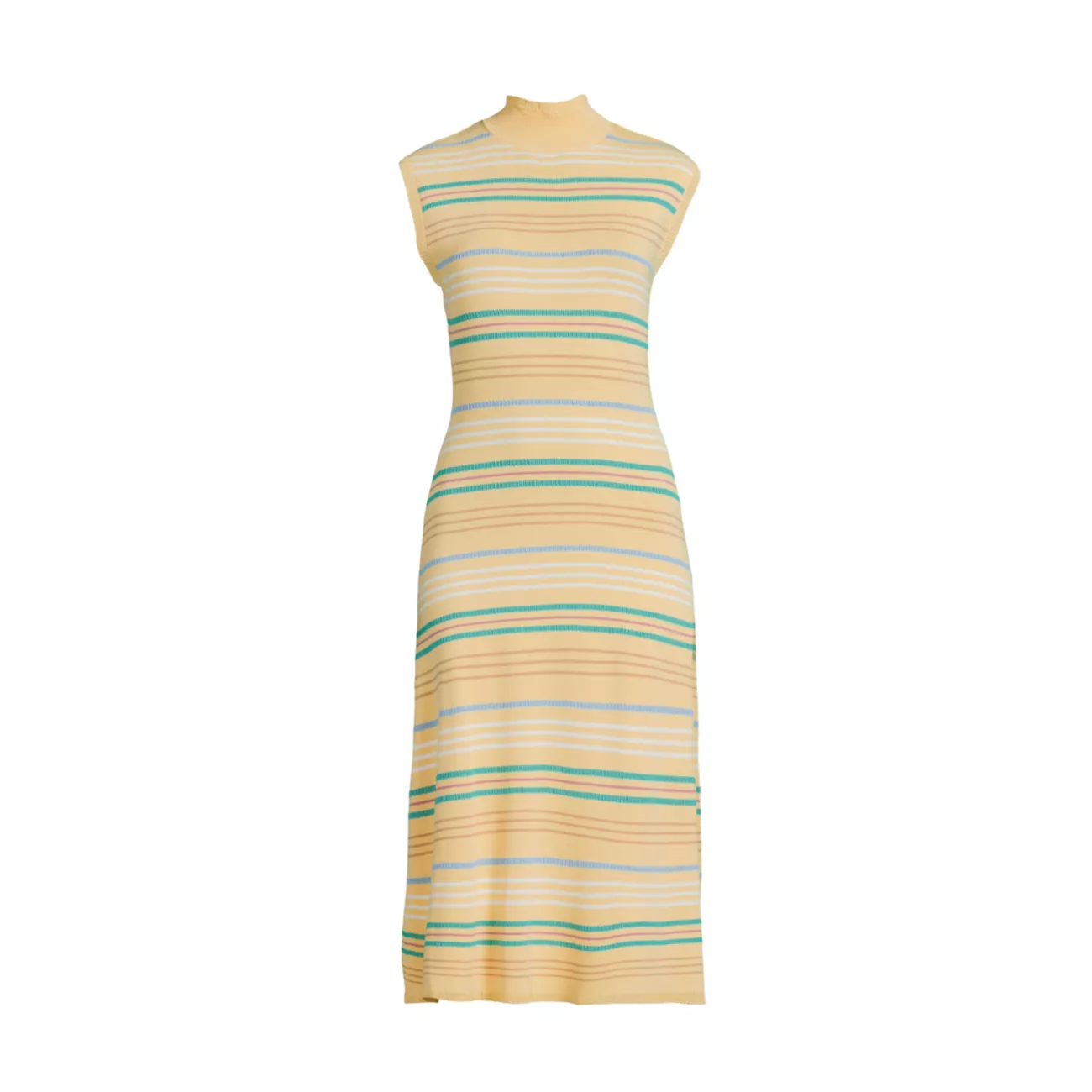 Striped Pointelle-Knit Midi-Dress Undra Celeste