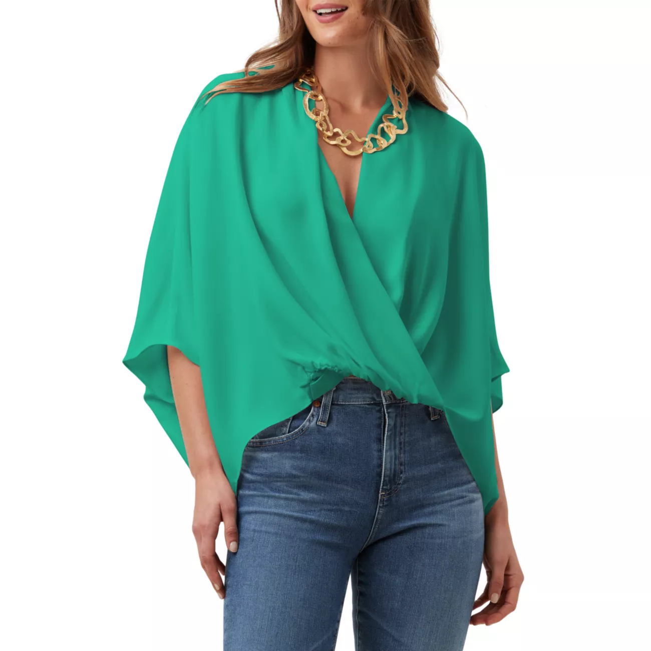 Concourse Draped Crepe Top Trina Turk