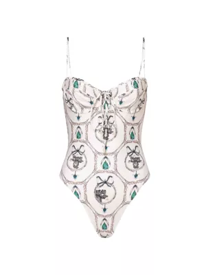 Alma Ebano Alhaja Printed One-Piece Swimsuit Agua Bendita