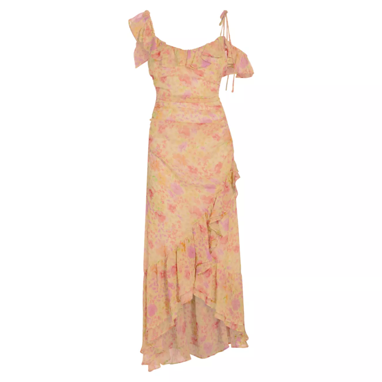 Luvita Floral Ruffled Midi-Dress ASTR