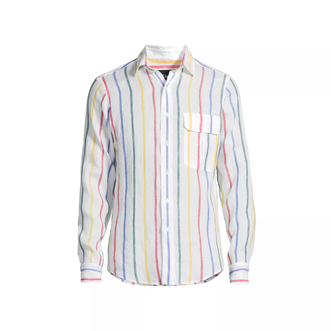 Мужская Повседневная рубашка Drake's Striped Linen Button-Front Shirt Drake's