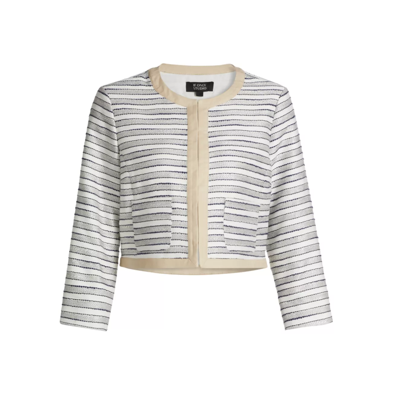 Striped Tweed Crop Jacket If Only Studio