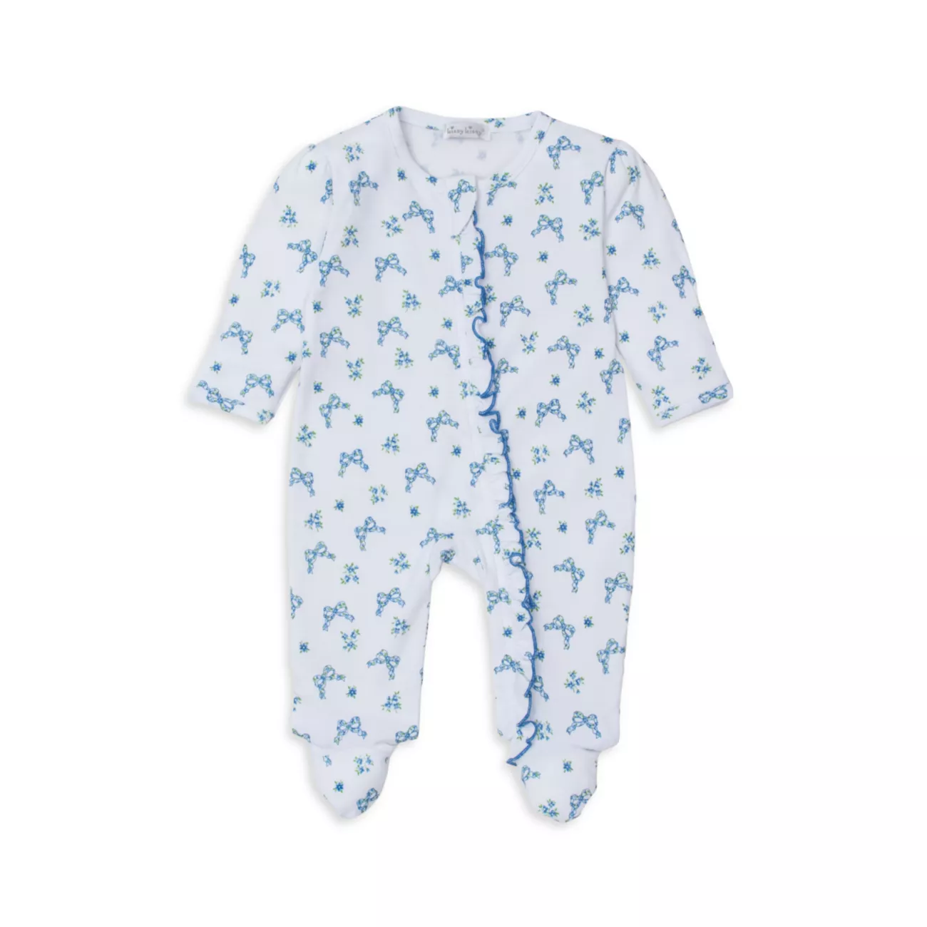 Ромпер Kissy Kissy Для девочек Baby Girl's Bow Print Ruffle-Trim Footie Kissy Kissy