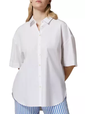 Harry Poplin Elbow-Sleeve Shirt MARINA RINALDI