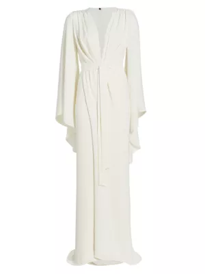 Emma Long-Sleeve Woven Gown MICHAEL COSTELLO COLLECTION