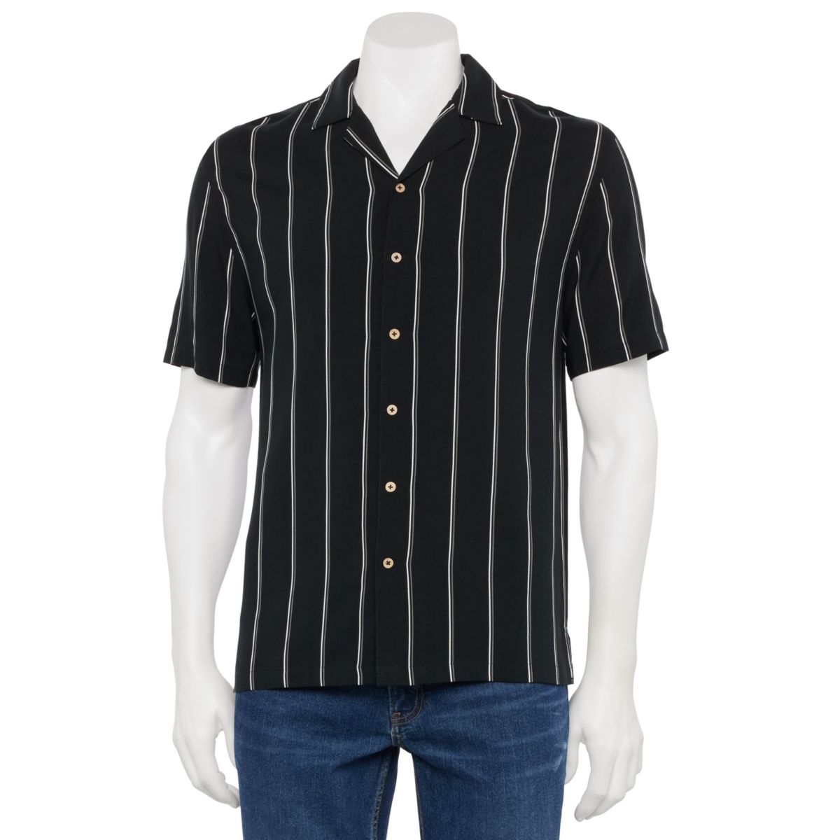 Men's Retrofit Short Sleeve Button-Down Camp Shirt Retrofit