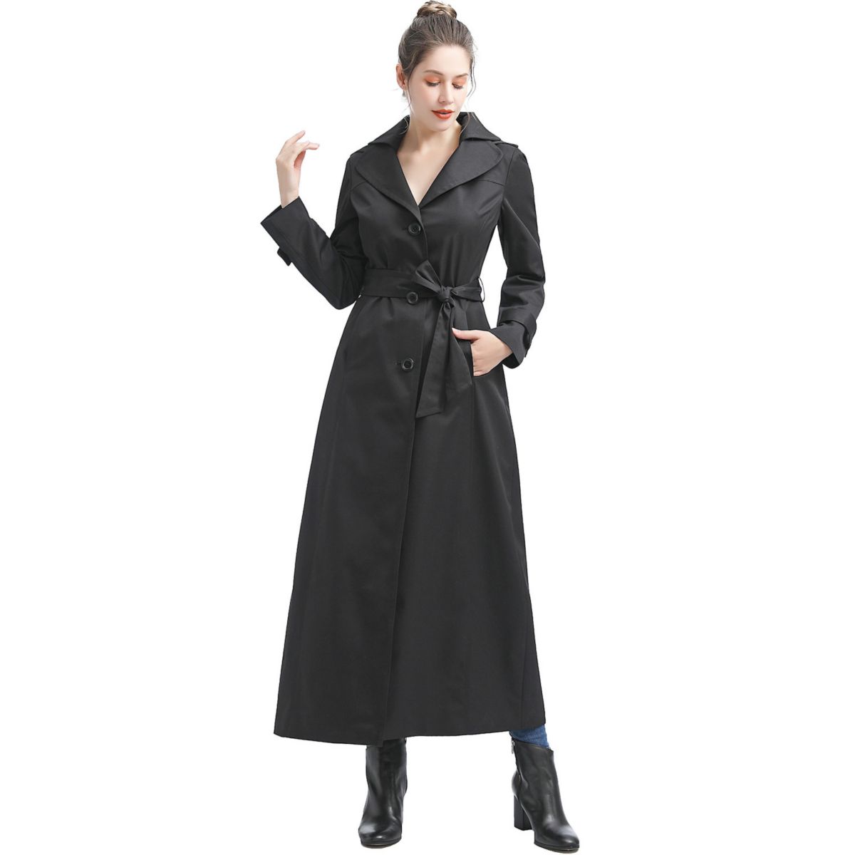 Plus Size Bgsd Katie Waterproof Hooded Long Trench Coat BGSD