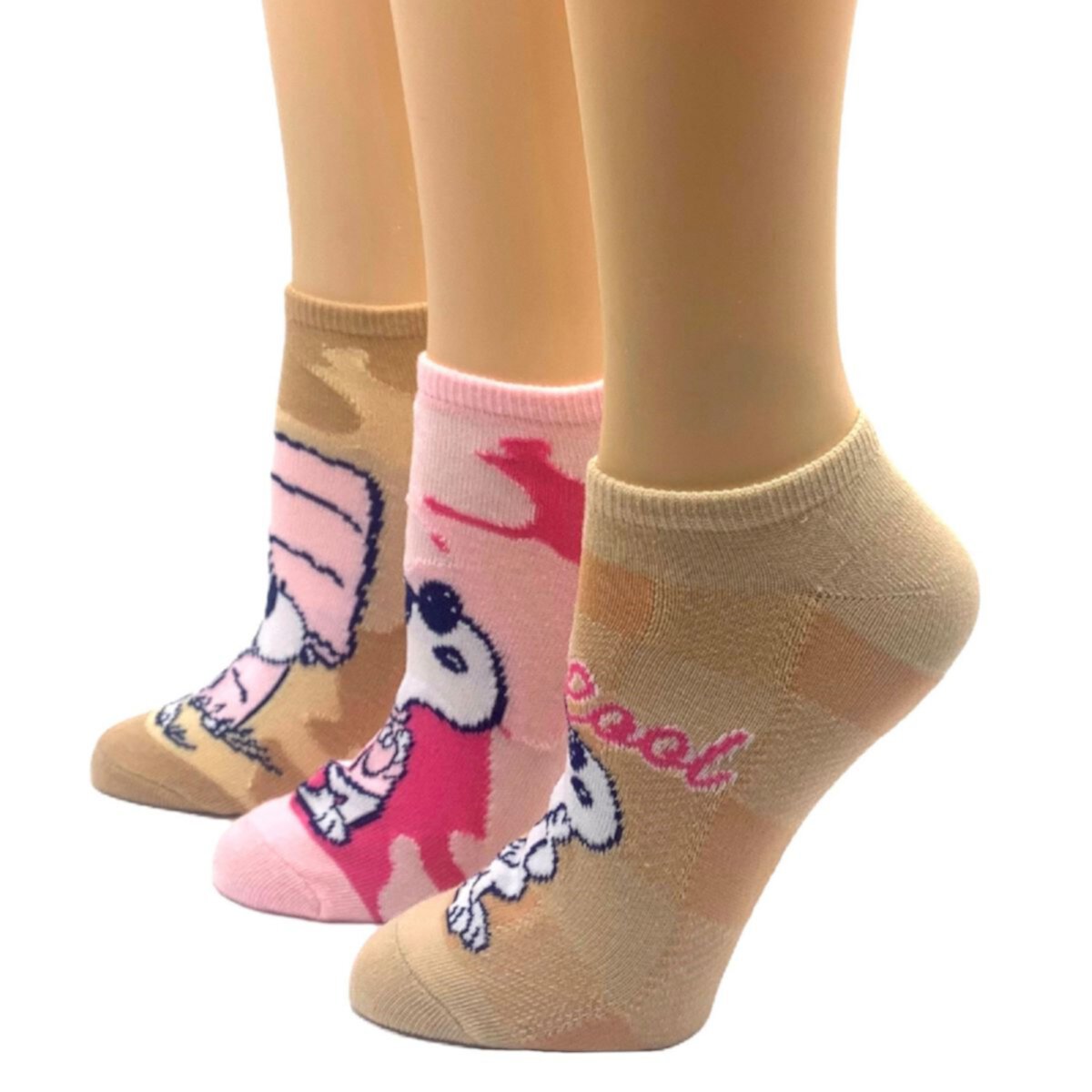 Snoopy's Campus 3-Pack No Show Socks Licensed Character