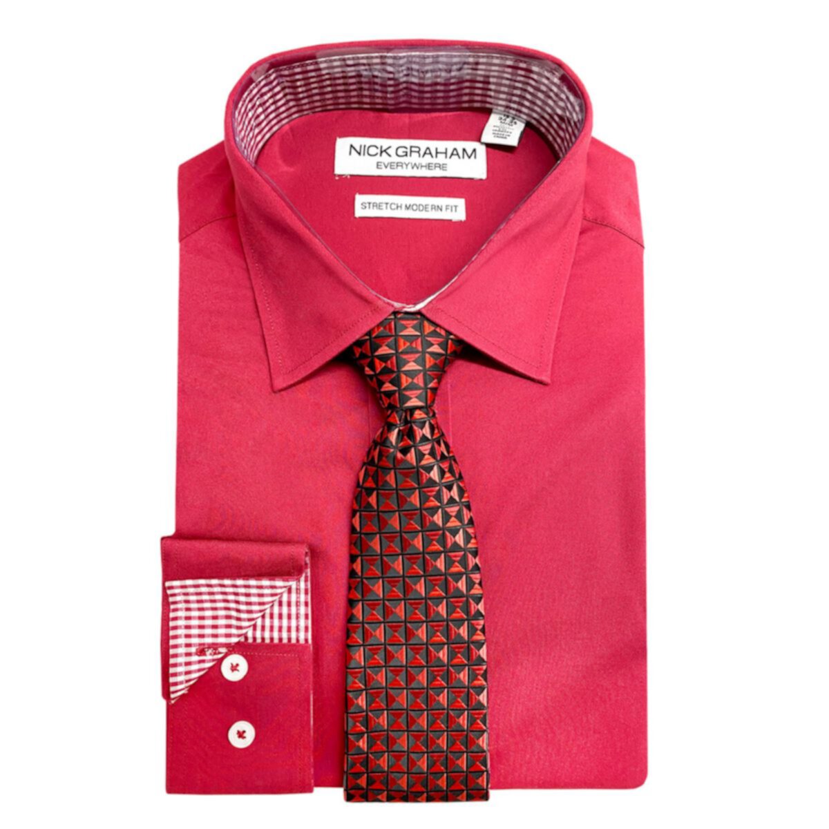 Men's Nick Graham Modern-Fit Stretch Dress Shirt & Tie Set Nick Graham