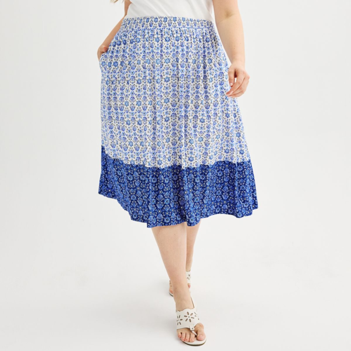 Plus Size Croft & Barrow® Polished Front Pull-On Skirt Croft & Barrow