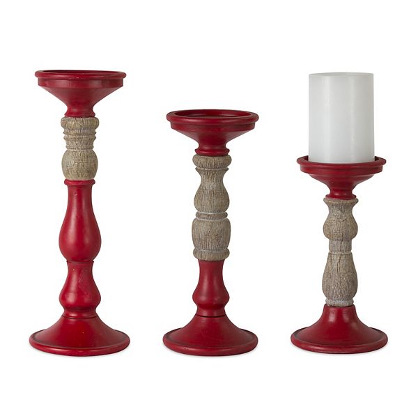 Melrose Two Tone Candle Holder Table Decor 3-piece Set Melrose