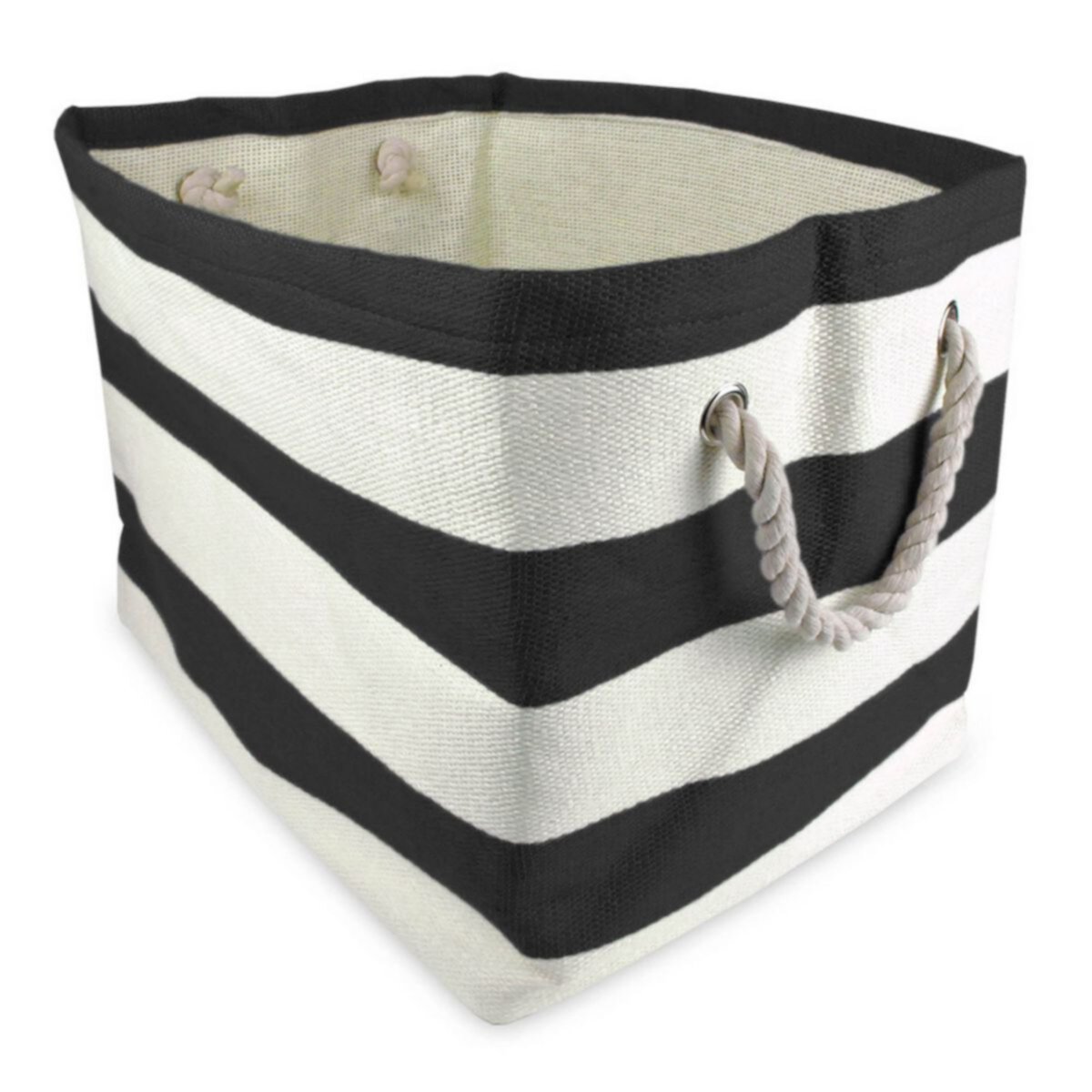 11&#34; Striped Rectangular Paper Storage Bin Contemporary Home Living