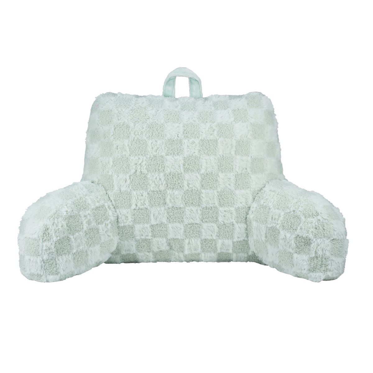 The Big One® Green Faux Fur Checkered Texture Backrest Pillow The Big One