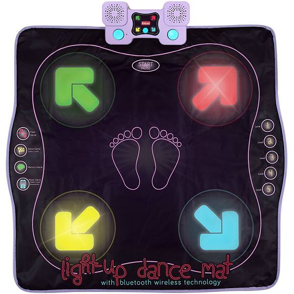 Dance Mat for Kids with Bluetooth AUX or Built-in Music 4 Game Modes Ages 6-12 Kidzlane