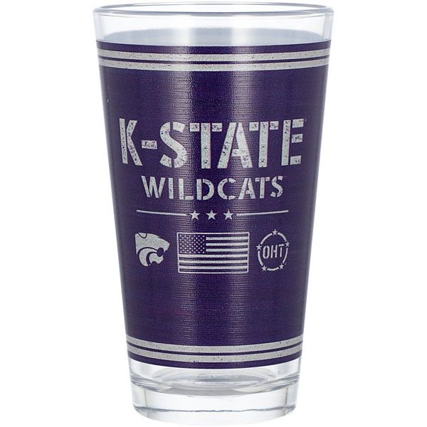 Пивной стакан Kansas State Wildcats, 473 мл, двусторонний, 100% стекло, с принтом Indigo Falls