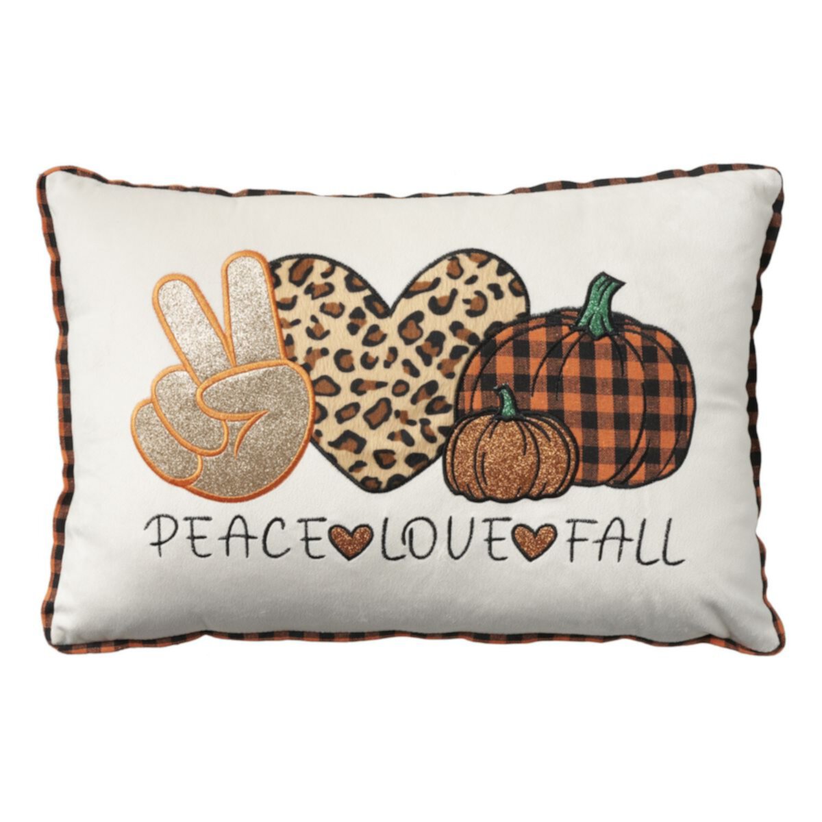 Mina Victory Holiday Peace, Love, Fall 14 in. x 20 in. Indoor Throw Pillow Mina Victory