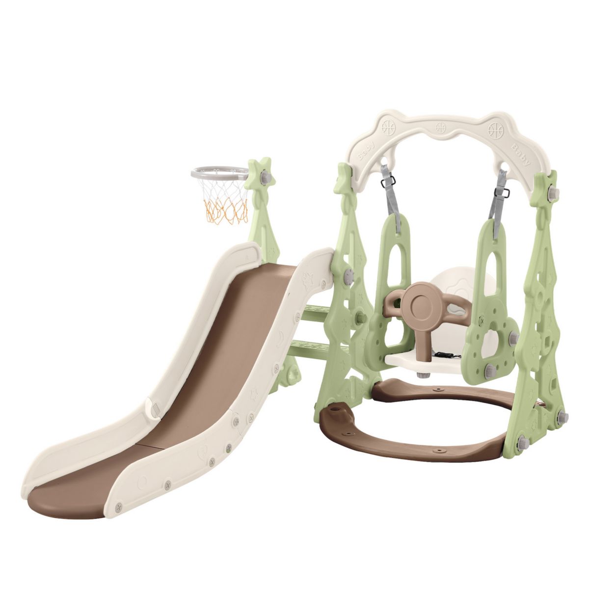 Merax Toddler Slide And Swing Set 3 In 1，kids Playground Climber Swing Playset Merax