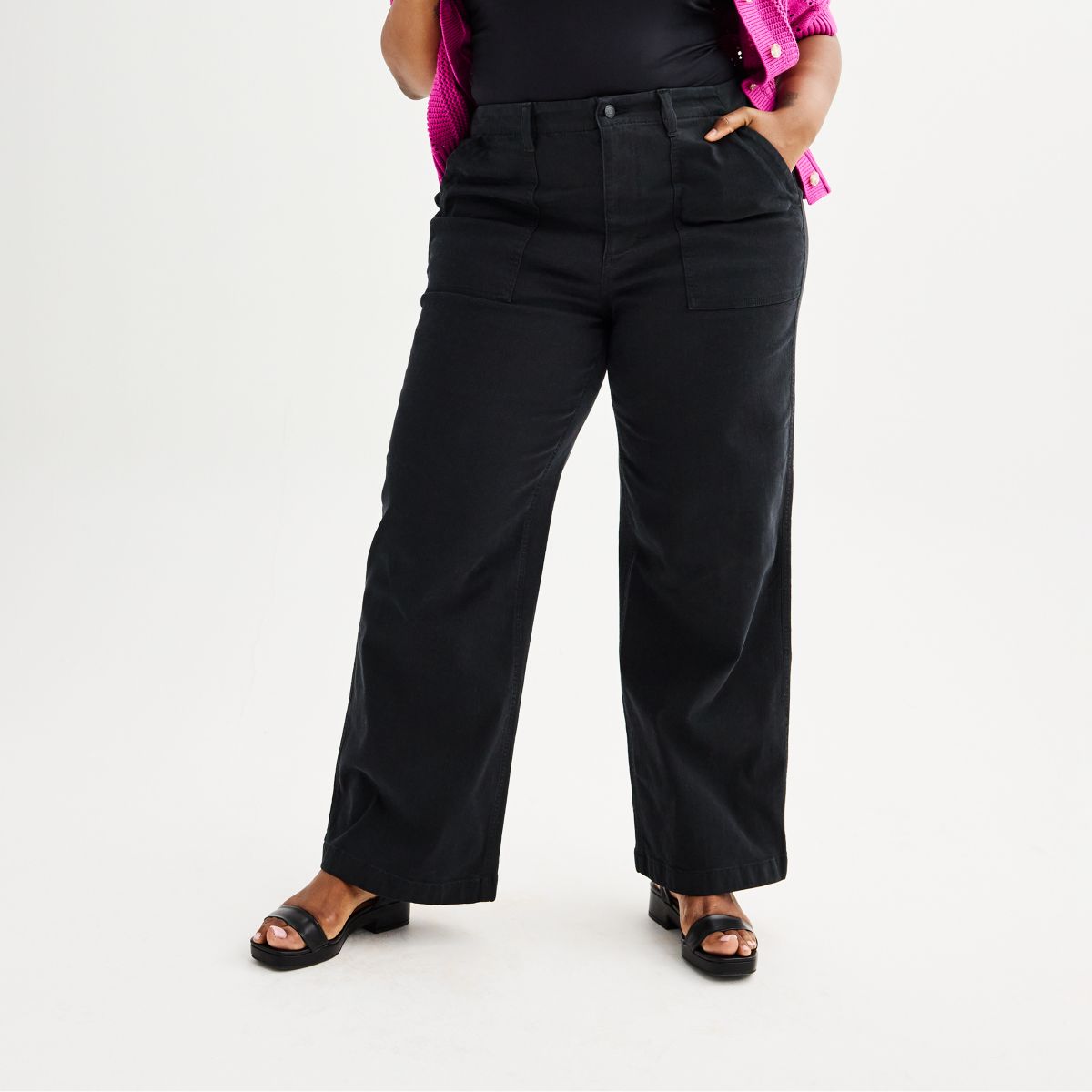 Plus Size Sonoma Goods For Life® Utility Wide-Leg Pants SONOMA