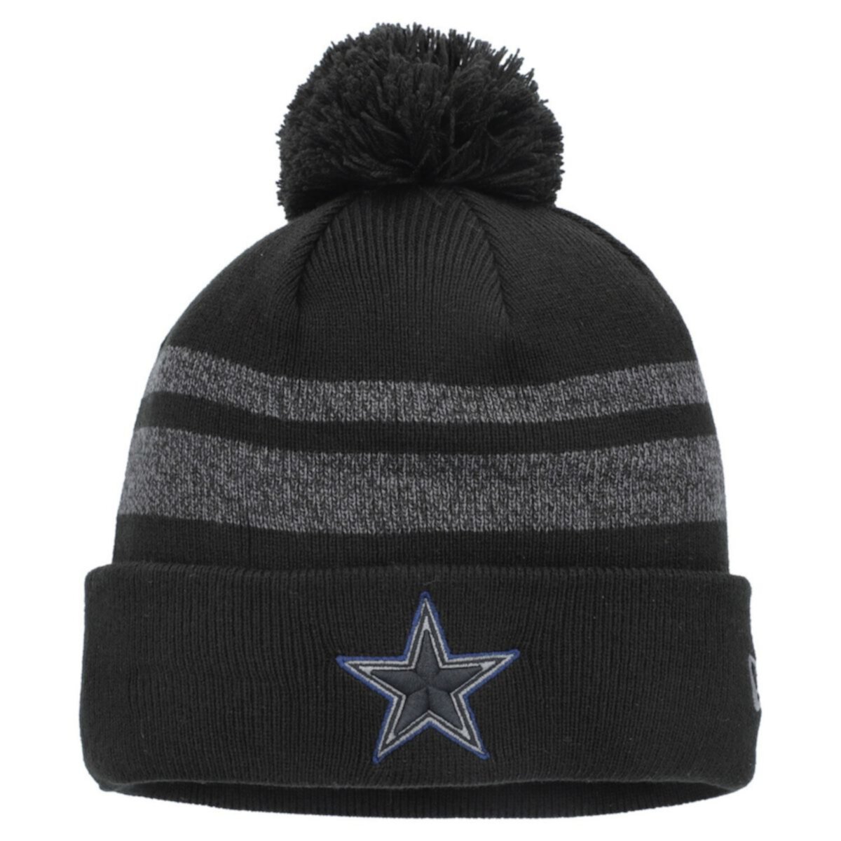 Men's New Era Black Dallas Cowboys Dispatch Cuffed Knit Hat with Pom New Era x Staple