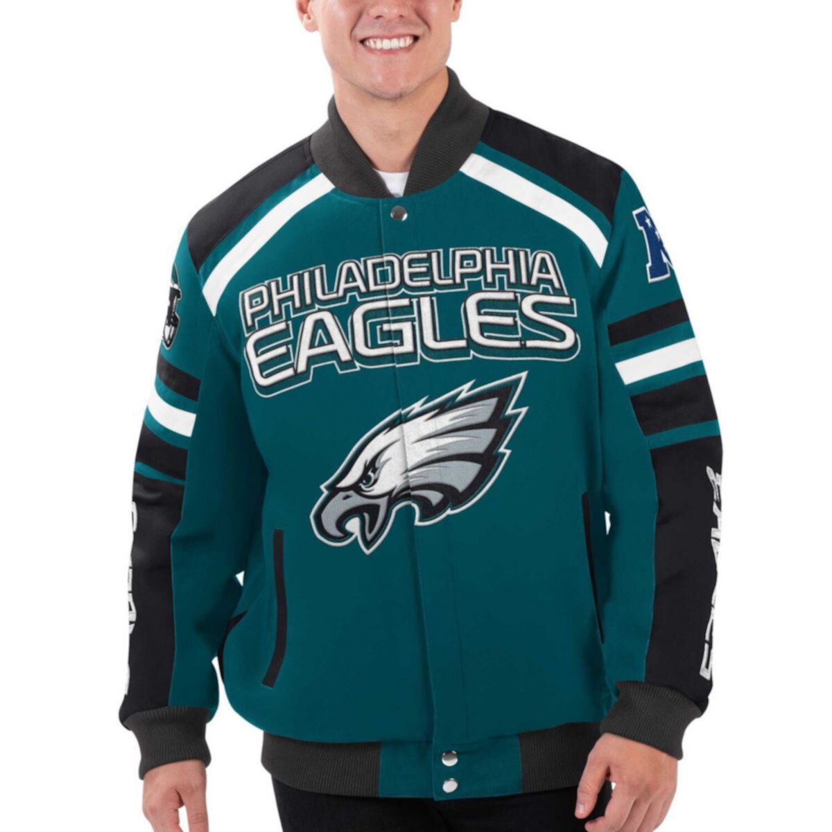 Мужская Куртка G-III Sports by Carl Banks Philadelphia Eagles Power Forward Racing Full-Snap In The Style