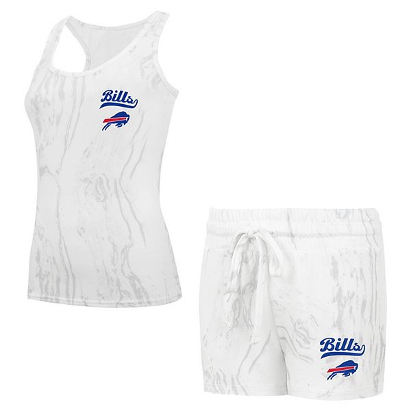 Women's Concepts Sport White Buffalo Bills Plus Size Quartz Tank Top & Shorts Set Unbranded