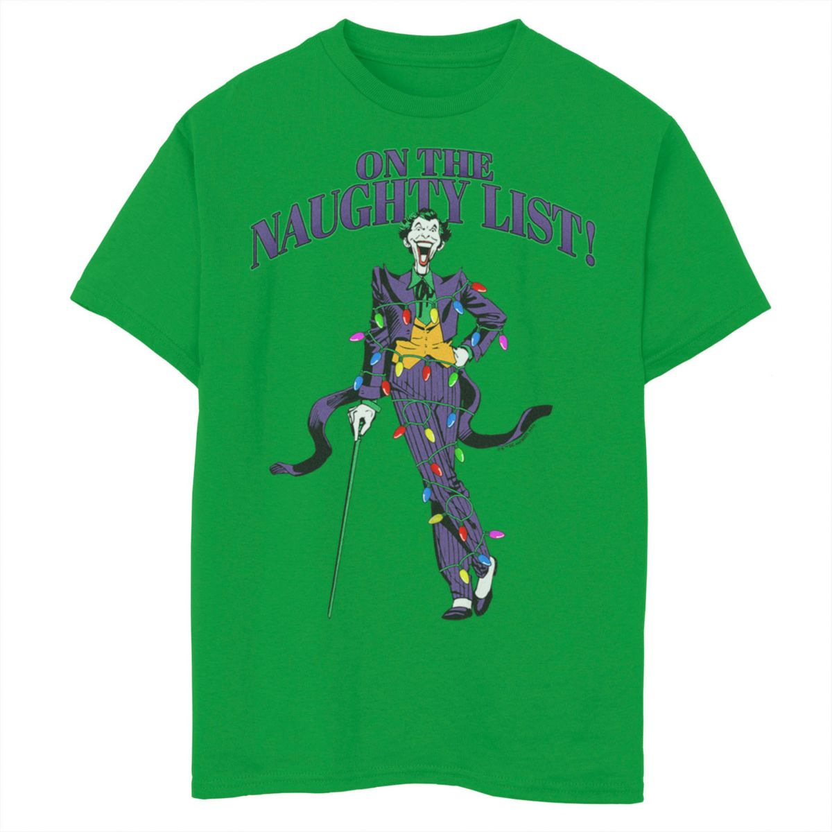 Boys 8-20 DC Comics Batman Christmas The Joker On the Naughty List Graphic Tee DC Comics