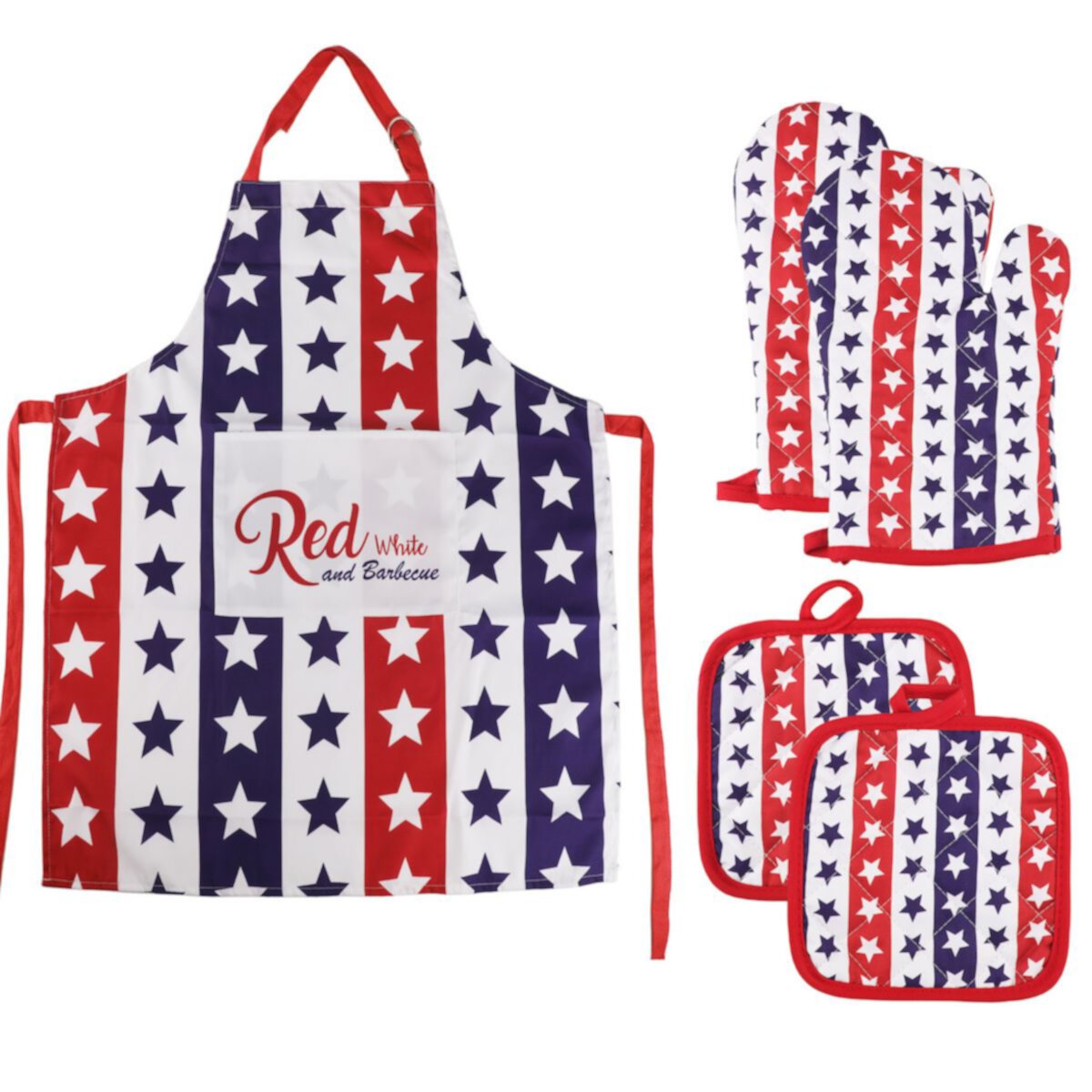 Quirky Kitchen Stars and Stripes, Mitt & Pot Holder Set Quirky Kitchen