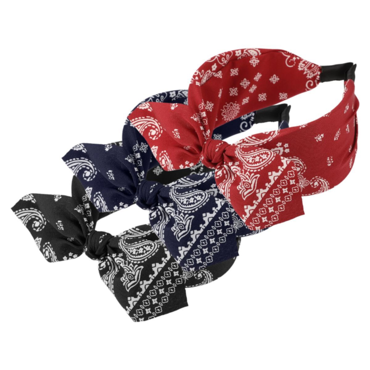 3pcs Bow Knotted Wide Headbands Fashion For Girl 2.28&#34; Width Unique Bargains