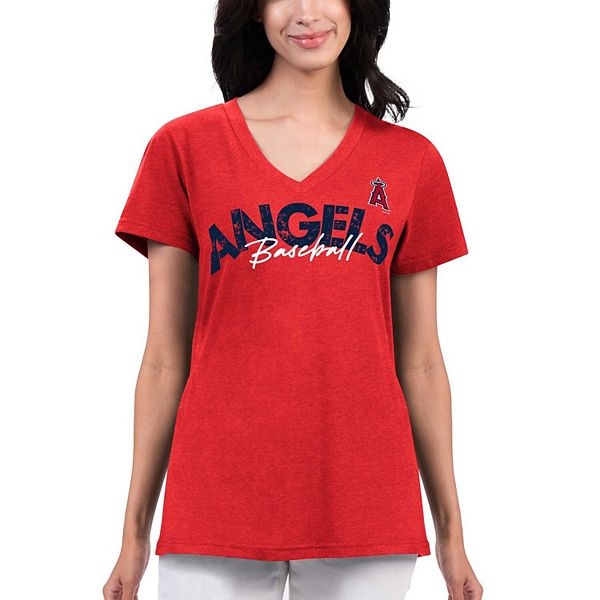 Женская футболка G-III 4Her Los Angeles Angels с V-образным вырезом из 60% хлопка In The Style