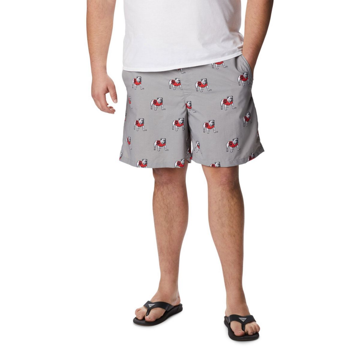 Men's Columbia Gray Georgia Bulldogs Big & Tall Backcast II Allover Print Omni-Shade Shorts Columbia